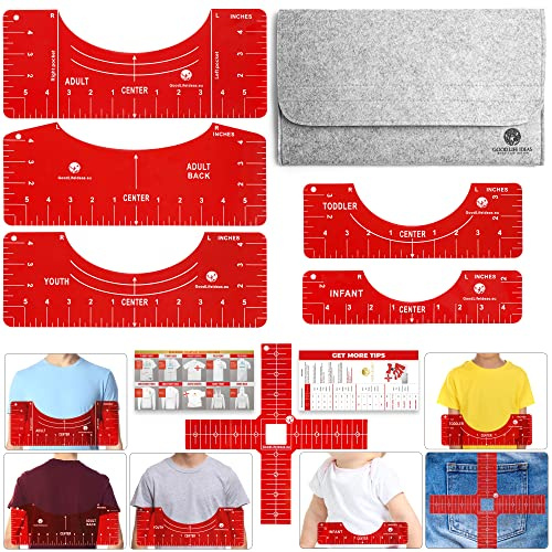 T-Shirt Ruler for Vinyl Alignment - Shirt Measurement Tool for Heat Press, Centering Guide