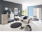 Lomadox Jugendzimmer Kinderzimmer Komplett Set, Sandeiche mit weiß, Lava blau, 90x200 Bett, Kleiderschrank, Nachttisch