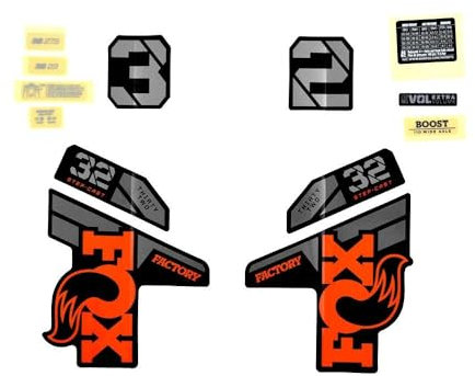 Fox Aufkleber 32 SC F-s Orange/Glänzend Schwarz Fork 2021