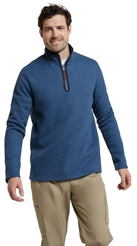 Mountain Warehouse Beta Mens Zip Neck Top Light Blue XXS