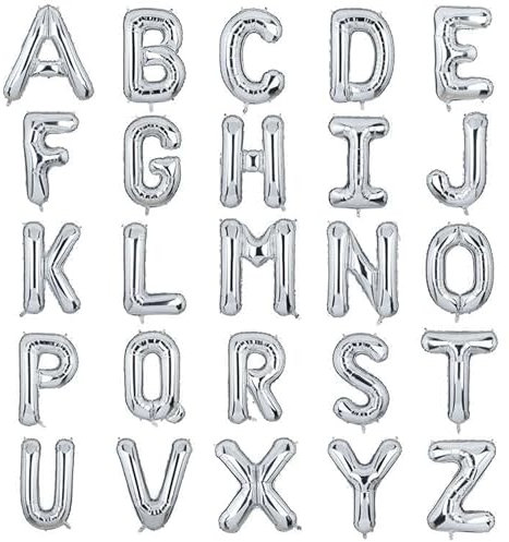 XXL Groß Buchstaben O Ballon Silber Helium Luftballons Riesen Mylar Alphabet Folienballon Jubiläum Babyparty Hochzeit Geburtstag Party Dekoration 100CM(Silber O)