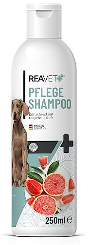 ReaVET Hundeshampoo Grapefruit 250ml – Pflegeshampoo für Hunde, für glänzendes Fell & bessere Kämmbarkeit, sanfte Reinigung für Haut und Fell