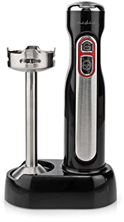 Nedis 100W Hand Blender, Cordless Handheld Stick Immersion Mixer with Stainless Steel Blades, Ideal for Smoothies Shakes Baby Food Soup Purees & Sauces
