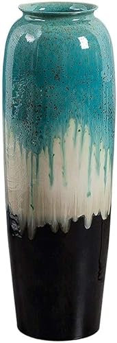 CFLNYC Home Dekor Blaue Keramikvase mit Farbverlauf, große Bodenvase, Moderne Dekoration, trockene Blumenvase for den Einsatz im Home Office, Dekoration, Bodenvasen, Pflanzenhalter