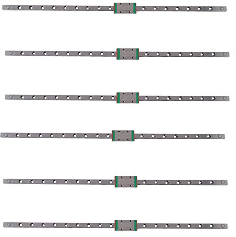 Cusstally 6 Stück 9 mm Linearführung Miniatur Schiene MGN9 400 mm Linearschiene und 6 Stück MGN9H Miniatur Schienenschiene