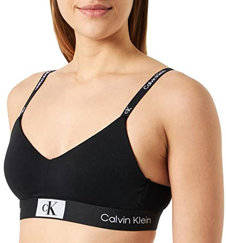 Calvin Klein Damen BH Bralette Light Lined Weich vorgeformte Cups, Schwarz (Black), L