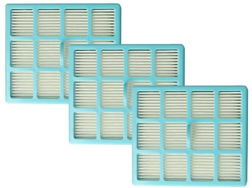 vhbw 3x Staubsaugerfilter Ersatz für Philips CRP495 | CP0259/01, 432200493941 für Staubsauger - HEPA-Filter Blau Weiß