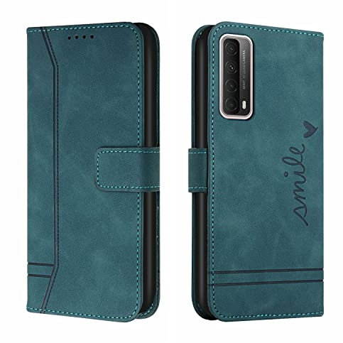 Bravoday Hülle für Huawei P Smart 2021 / Y7A 2020, PU Ledertasche Handyhülle Flip Schutzhülle Kompatibel mit Huawei Enjoy 20 SE/Honor 10X Lite, mit Kartenfäch & Kickstand, Grün