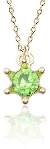 WEITING Creativo dulce multicolor garra diamond corona colgante niñas perla collar hexagonal estrella colgante collar lindo regalo de los niños-grün