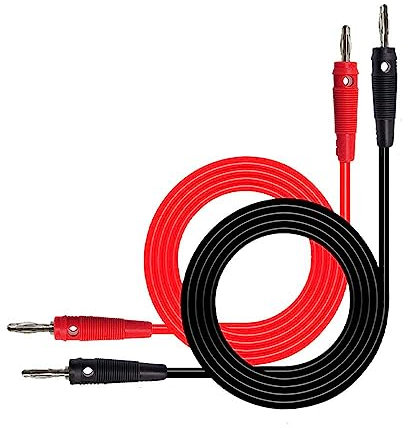 KAWISH 2Pcs 4mm Bananenstecker Multimeter Testkabel Verlängerung Messleitungen Prüfkabel für für Digitale Multimeter und Labornetzgeräte