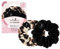 invisibobble Haargummi Schwarz & Leo Scrunchie The Iconic Beauties, 2x Haargummis starker Halt für Mädchen & Damen, Scrunchies Samt Schwarz, 2 Stück