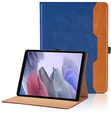 Coque pour Samsung Galaxy Tab A7 Lite 8,7 Pouces 2021 (SM-T227/T225/T220) PU Cuir Cover Tablette Housse de Protection, Support Multi-Angle Étui avec Poche pour Galaxy Tab A7 Lite - Bleu