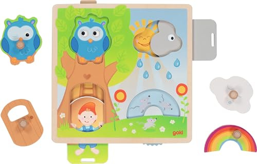 goki Hintergrundbildpuzzle aus Holz: Wetter: 21,8 x 22,5 x 2,8 cm