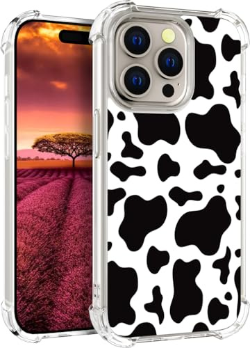 Topgraph Case Compatible for Iphone 15 Pro Max Cow Print Cute For Women Girly Designer Girls, Cute Silicone Lovely Cow Spot Theme Design Phone Case Cow Design Compatible with Iphone 15 Pro Max