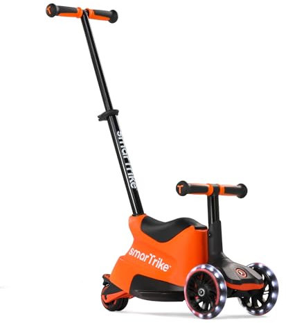 smarTrike Xtend Kleinkind Ride On Scooter Spielzeug Alter 1-12 Jahre Faltbarer Roller für Kinder mit XL LED Rädern Orange