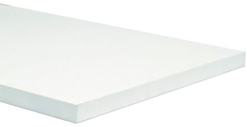 Decor Space Mensola da muro sospesa in legno con bordo squadrato (Bianco, 100 x 30 x 1.8 cm)