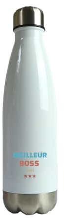 CADEAUX.COM - Gourde Personnalisable - Meilleur Boss - Gourde Isotherme Personnalisée - 500ml - Bouteille Thermos avec Message - Idée Cadeau Original- Cadeau Homme - Cadeau Femme