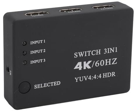 3-in-1-Out-HDMI-Schalter, 4K 60 Hz 3-Wege-HDMI 2.0-Schalter für DVD, STB, für PS3, PC, DV, DLP-Videoprojektor