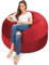 fluffsac Sitzsack in Weinrot - XXL 120cm für Erwachsene und Kinder - mit Memory Schaumstoff Füllung und waschbarem Bezug - Premium Sitzsack Weich und Bequem