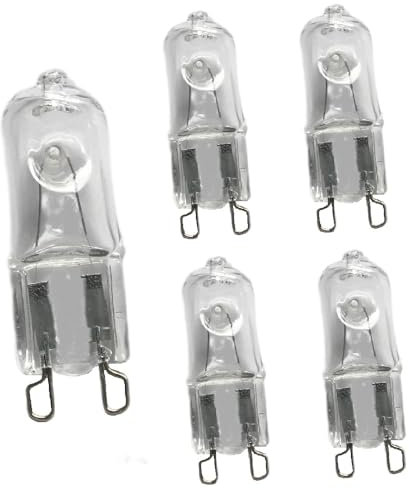 DLEDMOP Halogen Lamp G9 Halogen Bulb 40W 230V 2900K Dimmable Warm White Halogen Bulbs Capsule Bulb for Cabinet Lighting Oven Bulb and More,60W,5PCS