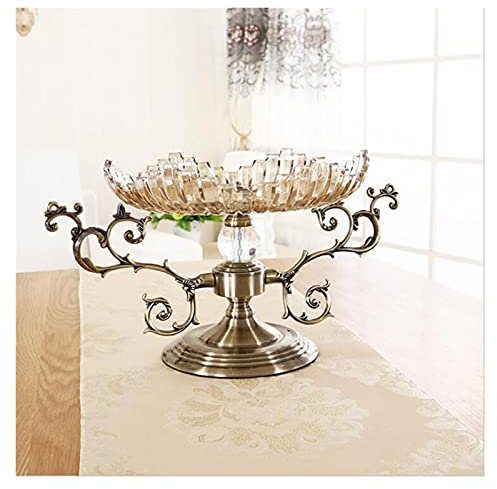 TCDHICY Früchtekorb Lear Fruit Tray Kerze Spiegel Glas Vintage Nahrungsmittelplatte Getränke Display Tablett Dekorative Obstschale