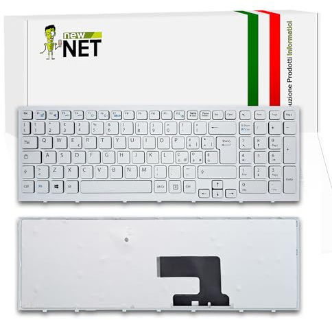 new net - Tastiera Compatibile con Sony VAIO VPC-EH1-S0E, VPC-EH1S0E/W, VPC-EH1S1E, VPC-EH1S1E/W, VPC-EH1S8E, VPC-EH1S9E, VPC-EH1Z1E, VPC-EH21FDB, VPC-EH21FDW [Frame Bianco - Layout ITA]