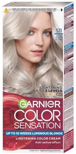 Garnier Color Sensation Hair Dye S11 Smoky Ultralight Blonde Mirror Shine Intense, Long-Lasting Hair Dye, With An Effect Of Up To 10 Weeks - x2 (Pack of 2)