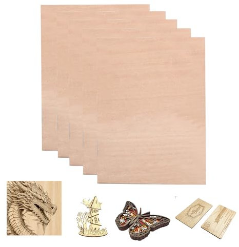 SCULPFUN 4 Stück Rote Walnuss Sperrholzplatten, 3mm dick Sperrholzbrett 30cm*20cm unbehandeltes Holz für Bastelarbeiten, Lasergravur und Schneiden