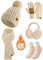 CMTOP Wintermütze Damen Touchscreen Handschuhe Set Thermo Strickmütze Beanie Wintermütze Winterschal Winterhandschuhe Ohrenwärmer Und Wintersocken-5 Stück Set Gestrickte(khaki,Einheitsgröße)