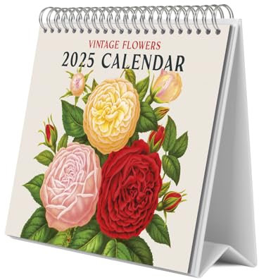 Grupo Erik Kalender 2025 Tischkalender Botanical Blumen Kalender 2025 Familienplaner Tischkalender 2025 zum Aufstellen 20 x 17 cm Jahreskalender 2025