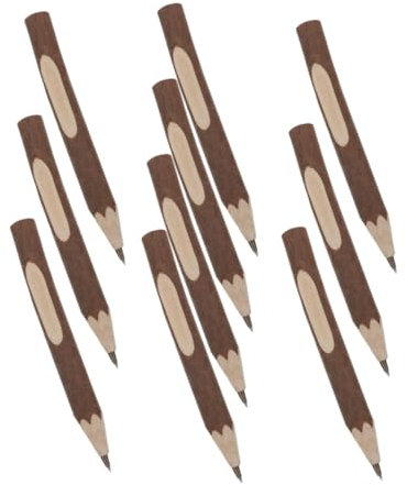 TOGEVAL 10 Stück Natürliche Holzstifte mit Baumrindenoptik Glattes Schreiben und Radierbar für Zuhause und Scrapbooking im Waldstil