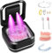 Dental Pod, Ultraschallreinigungsgerät Zahnschiene UV 42kHz Gebissreiniger mit Ultraschall Ultraschallreiniger Tragbarer Ultraschall-Reinigungsbox für Zahnersatz Aligner Retainer Whitening Trays