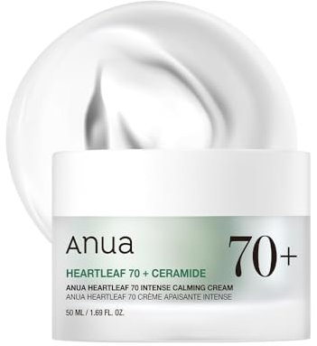 ANUA Heartleaf 70 Intensive Beruhigungscreme mit Ceramid, Panthenol, Herzblattextrakt, koreanische Hautpflege, 50ml/1,69 Fl.Oz