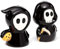 Sensenmann Reaper Geist mit Kürbis Gothic Halloween Salz und Pfefferstreuer Kräutersteuer Gewürzstreuer
