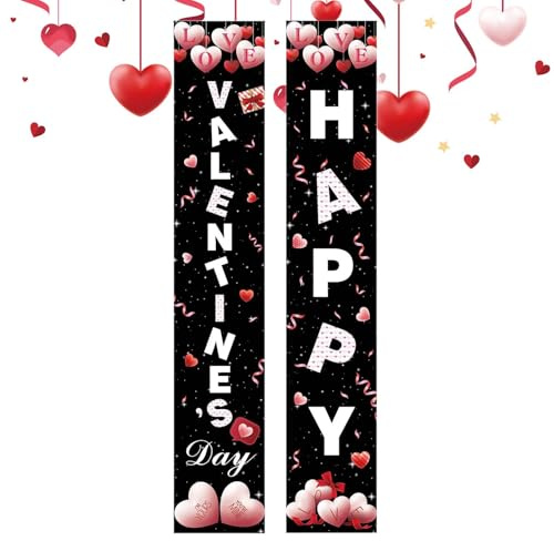 Bmucp Valentinstag Banner Haustür Valentinstag Banner Valentinstag Banner 2 Stück Valentinstag Dekoration Romantische Dekoration
