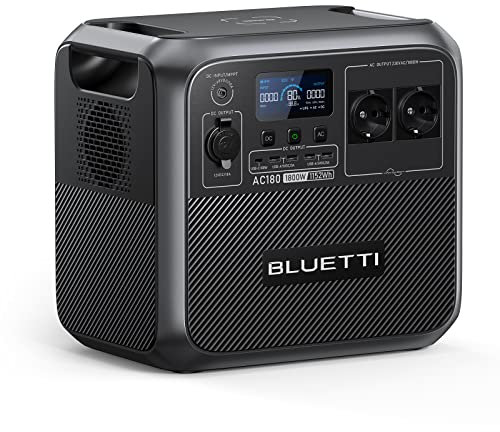 BLUETTI AC180 Générateur Électrique Portable, 1152Wh Batterie LiFePO4 avec 2 Sorties CA 1800W (2700W Pic), 0-80% en 45 Min pour Camping-car, Routier, Le Produit n'a pas été Utilisé (Reconditionné)