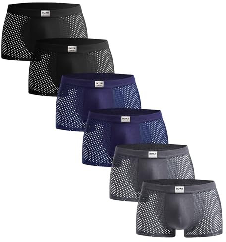 BOXR Underwear Lot de 6 Boxers en Bambou pour Homme - Ultra Doux, Respirants, et Éco-Responsables, Confort Optimal, S-3XL