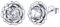 FOCALOOK Orecchini da donna in argento 925 a forma di rosa con finto diamante, orecchini con pietra di nascita di aprile, Argento sterling Oro bianco