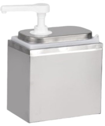 SiaBiced Dispensateur de Pompe pour Sirop de Café 2000 Ml de Récipient pour Les Sauces et, 2l Argent