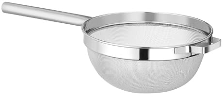 HENDI Passiersieb, Feinmaschiges Seiher, mit zusätzlichem Griff, robuster Griff, Sieb, Küchensieb, Edelstahlsieb, Suppensieb, Grossküchensieb, 535x260x(H)111mm, Edelstahl