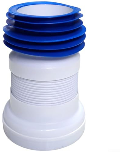 WC Pan Connector Flexible Adjustable, Toilet Waste Pipe Fitting Kit with Telescopic Extension for Bathroom Offset Plumbing Connection(B)