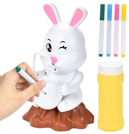 Seifenblasenmaschine, Auslaufsicherer -Design Bläser, DIY Bemalen Osterhase Seifenblasenmaschine, Für Kinder, Mädchen, Outdoor-Aktivitäten, Geburtstag, Hochzeit, Partygeschenke,