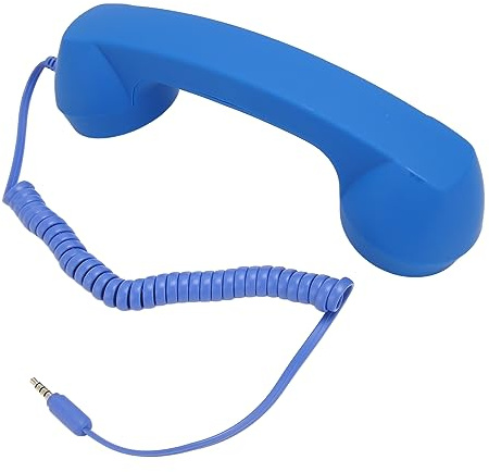 LUCKDANO Cornetta Telefonica retrò Cornetta Telefonica Cordless retrò con Jack da 3,5 Mm, Cablata Anti-radiazioni Compatibile con Smartphone e Computer, Volume Regolabile e 9 Piedi (BLUE)