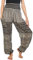 Lofbaz Damen Streak Haremshose mit gesmoktem Bund Weiß Size S