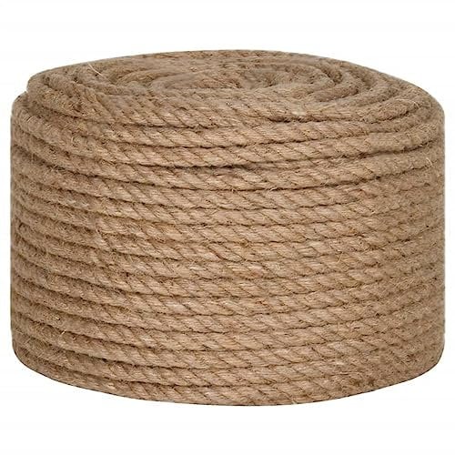 vidaXL Seil 100% Jute 12mm 100m Naturhanf Hanfseil Tauwerk Juteseil Tau Seil