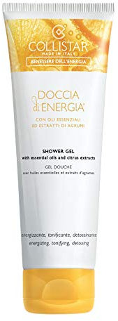Collistar Doccia di Energia, Gel doccia fresco e tonificante con oli essenziali ed estratti di agrumi, Azione idratante e detossinante, Con estratti di agrumi, zenzero, bacche di goji, 250 ml