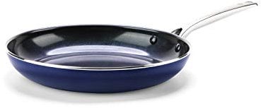Blue Diamond sartén de cerámica antiadherente con infusión de diamante, 30 cm, Sin PFAS, Apto para Horno y Lavavajillas, azul