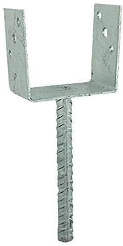 Gardopia Sparpaket: 12 x Uniqat Pfostenträger Pfostenanker U-Form 71mm mit 200 mm-Dolle, Feuerverzinkt