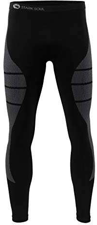 STARK SOUL Herren Ski Funktionswäsche, Outdoor Unterwäsche (S/M Hose grau/schwarz)