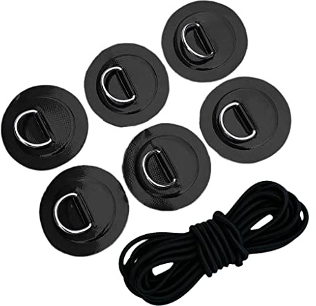 SM SunniMix 6pcs Augplatte mit Ring D-Ring Pad Patch Deck Zubehör + Paddle Board, Schwarz